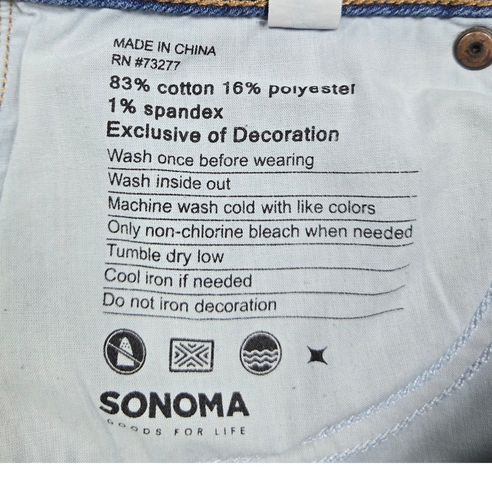 Sonoma Skinny Jeans Floral Embroidered Medium Wash Blue Womens Size 6 - Picture 10 of 13